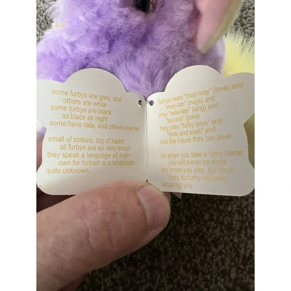 Vintage Furby Purple Yellow Springtime Blue Eyes Limited Edition Works 1999